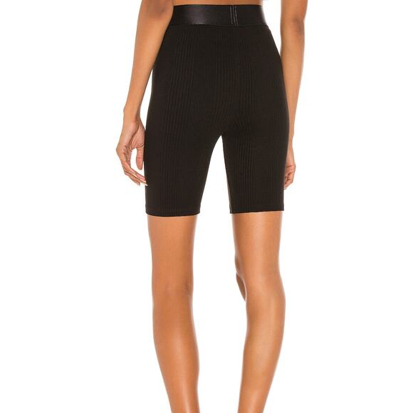 The Range Black Ribbed Biker Shorts MEDIUM Silky Slimming Compression $118 - Picture 3 of 9